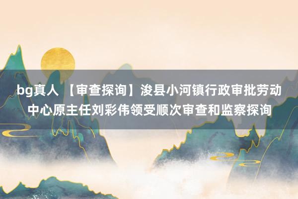 bg真人 【审查探询】浚县小河镇行政审批劳动中心原主任刘彩伟领受顺次审查和监察探询