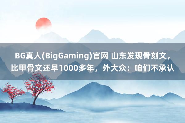 BG真人(BigGaming)官网 山东发现骨刻文，比甲骨文还早1000多年，外大众：咱们不承认