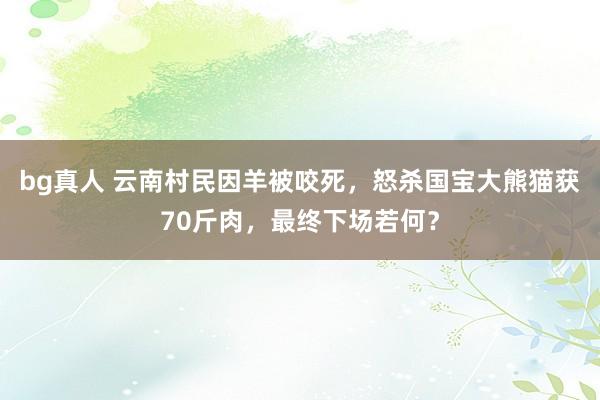 bg真人 云南村民因羊被咬死，怒杀国宝大熊猫获70斤肉，最终下场若何？