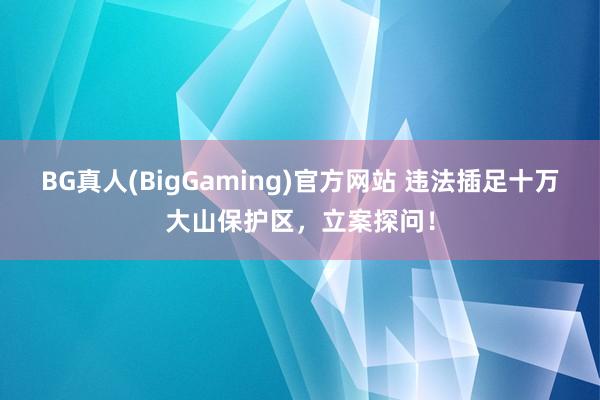 BG真人(BigGaming)官方网站 违法插足十万大山保护区，立案探问！