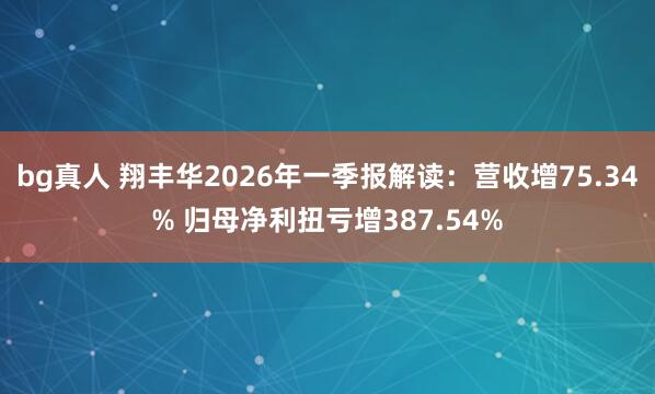 bg真人 翔丰华2026年一季报解读：营收增75.34% 归母净利扭亏增387.54%