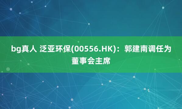 bg真人 泛亚环保(00556.HK)：郭建南调任为董事会主席