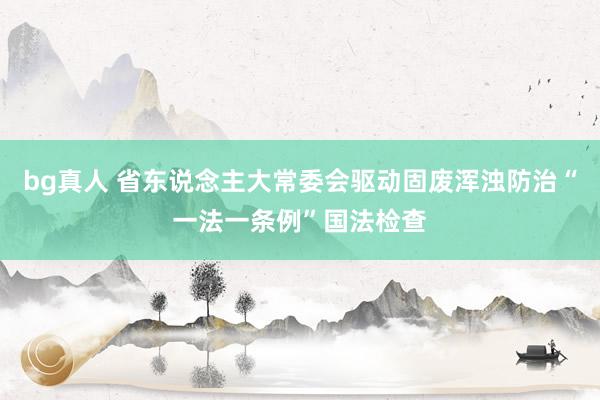 bg真人 省东说念主大常委会驱动固废浑浊防治“一法一条例”国法检查