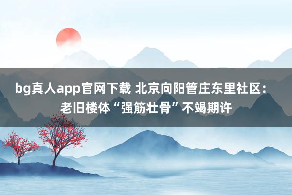 bg真人app官网下载 北京向阳管庄东里社区： 老旧楼体“强筋壮骨”不竭期许