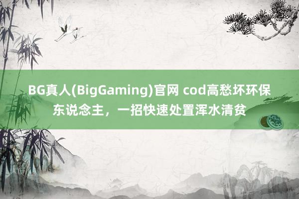BG真人(BigGaming)官网 cod高愁坏环保东说念主，一招快速处置浑水清贫