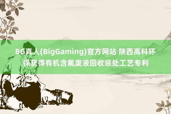 BG真人(BigGaming)官方网站 陕西高科环保获得有机含氟废液回收惩处工艺专利