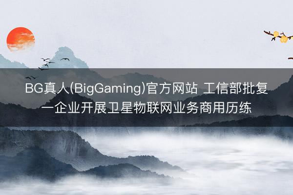 BG真人(BigGaming)官方网站 工信部批复一企业开展卫星物联网业务商用历练